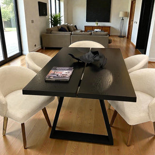 Mesa de Comedor Doha 6P 1.60M Chapa Encino Negro