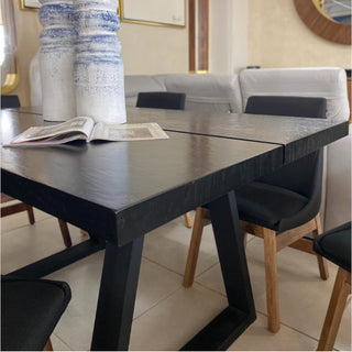 Mesa de Comedor Doha 6P Chapa Encino Negro