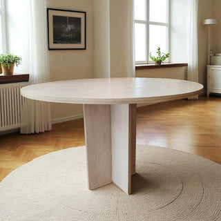 Mesa de Comedor Glam 4P Chapa Encino Nieve