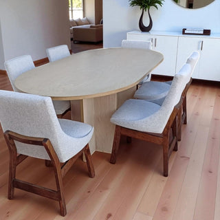 Mesa de Comedor Glam Chapa Encino Nieve