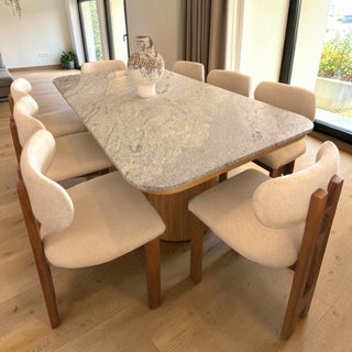 Mesa de Comedor Monarca 8P 2M Granito Rosa Morada