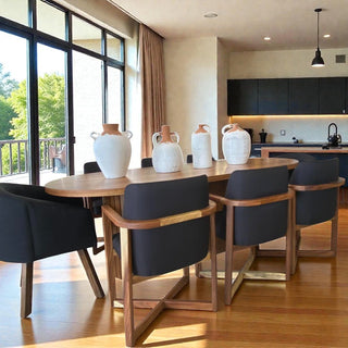 Mesa de Comedor Oval 8P 2.40M Chapa Parota