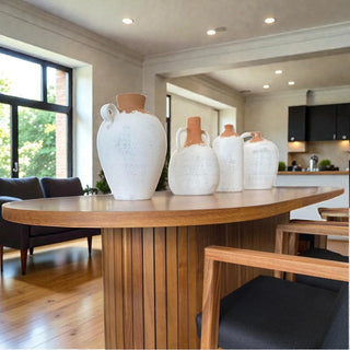 Mesa de Comedor Oval 8P 2.40M Chapa Parota