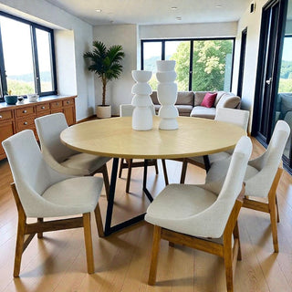 Mesa de Comedor Vigo 6P 1.50M Chapa Encino Nieve