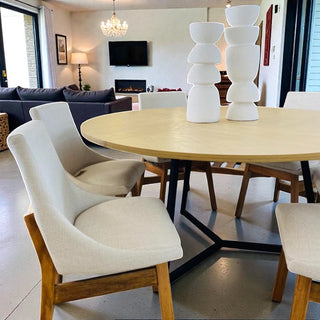 Mesa de Comedor Vigo 6P 1.50M Chapa Encino Nieve