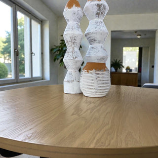 Mesa de Comedor Vigo 4P 1.20M Chapa Encino Nieve